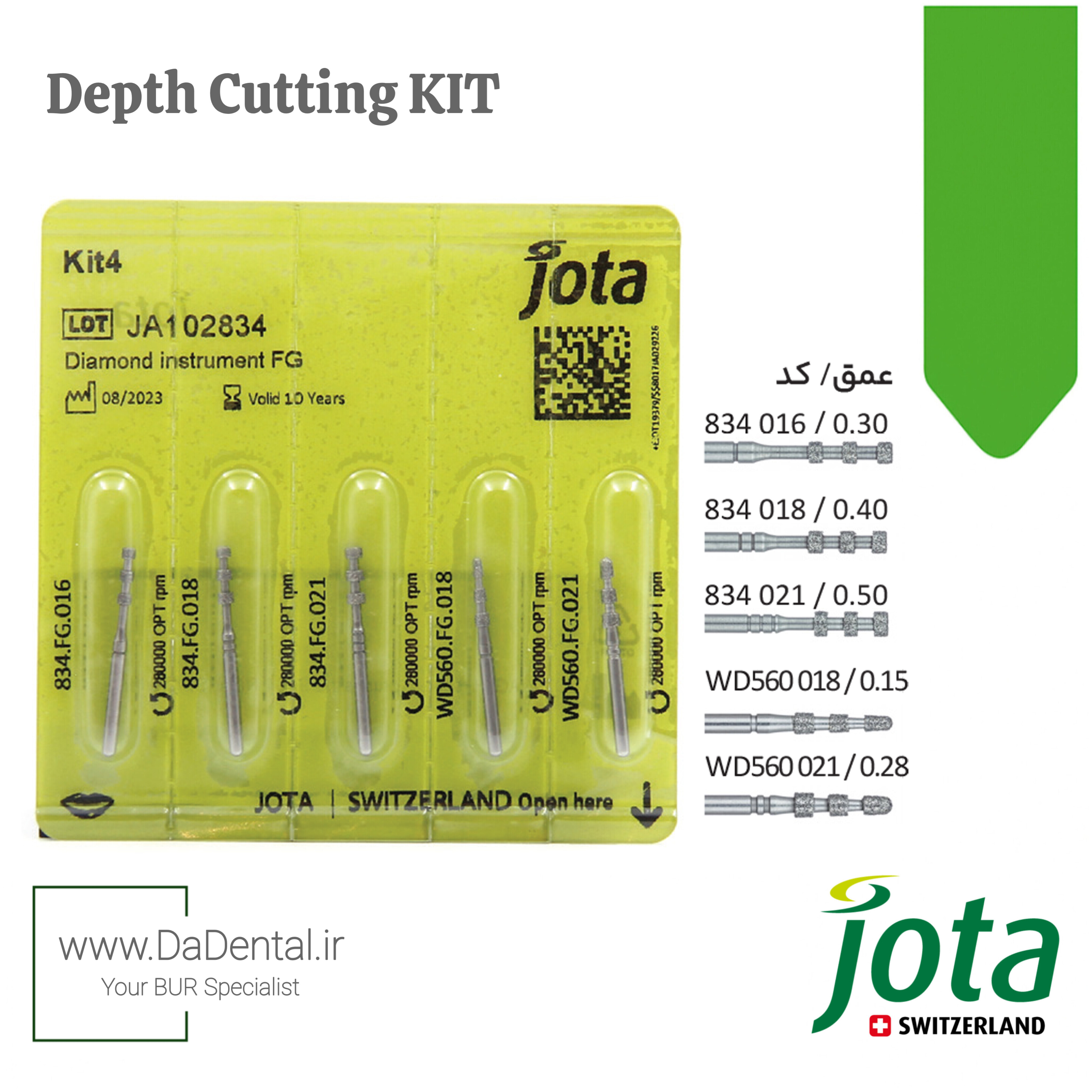 کیت شماره 4 فرزهای الماسی دپس مارکر DEPTH MARKER جوتا JOTA