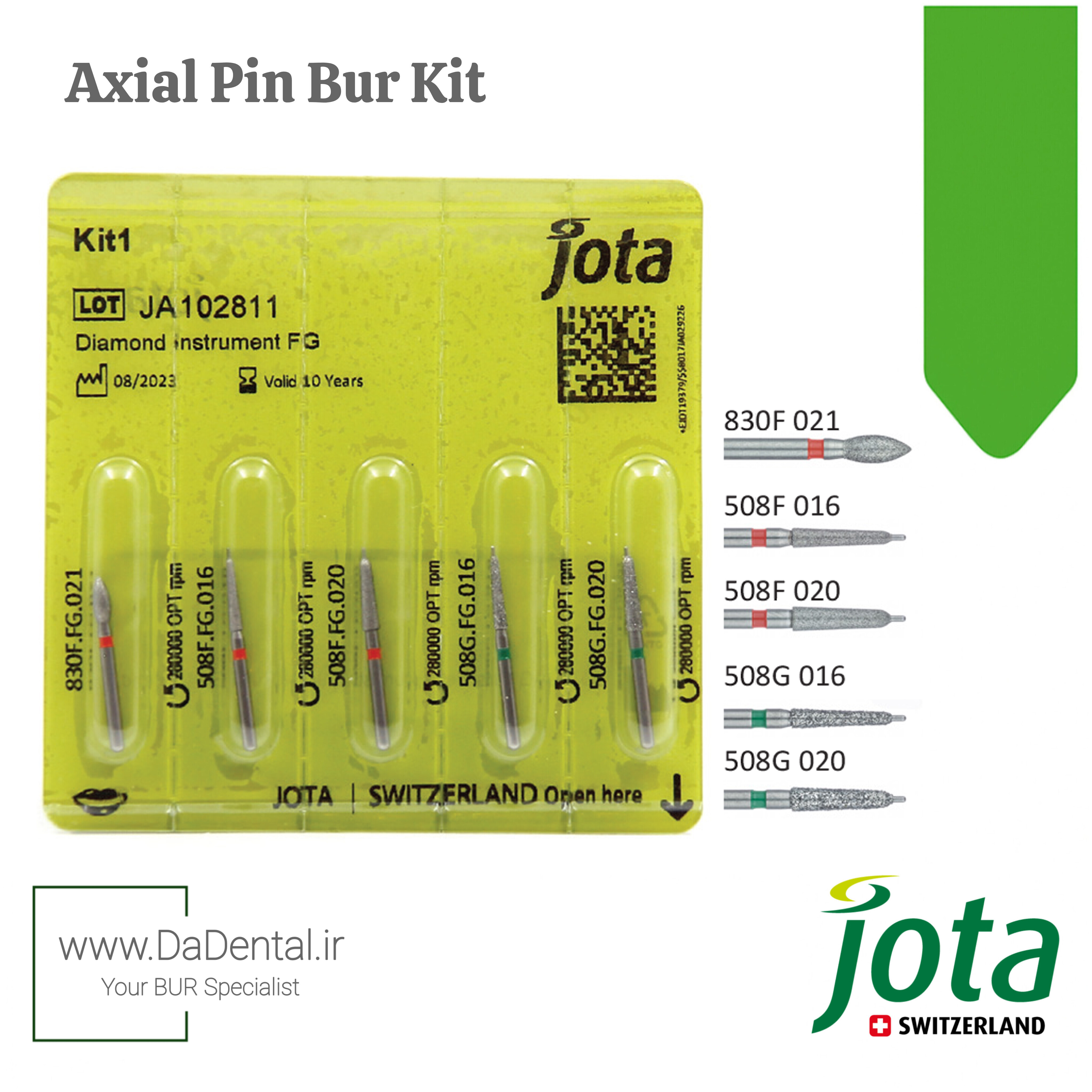 کیت شماره 1 فرزهای الماسی AXIAL PIN جوتا JOTA
