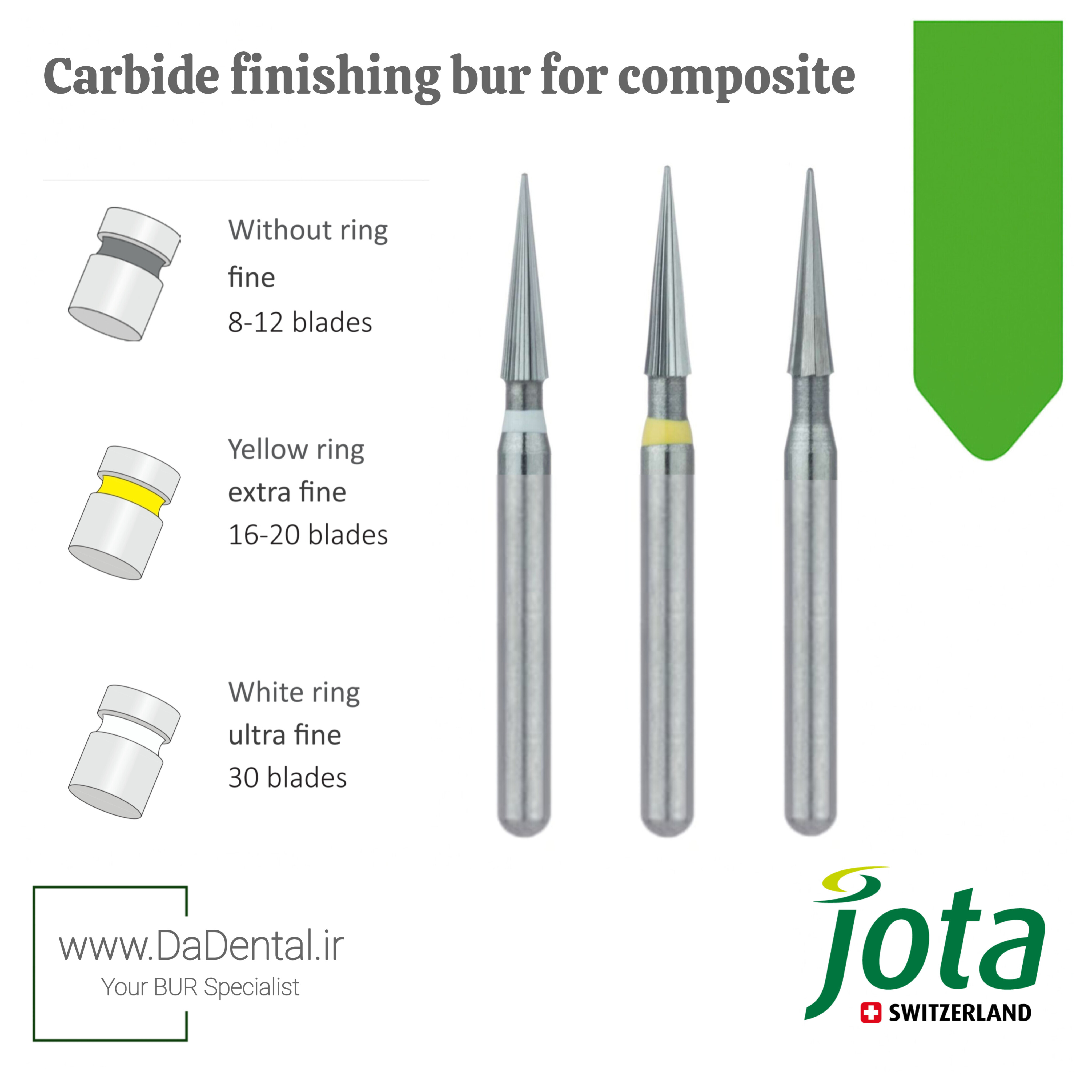 فرز کارباید نیدل کوتاه پرداخت کامپوزیت مخصوص توربین جوتا jota کد C134 FG